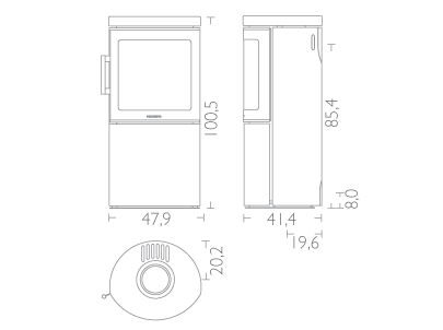 hwam 3120-c braendeovn med klassisk sidehaengt laage-measures